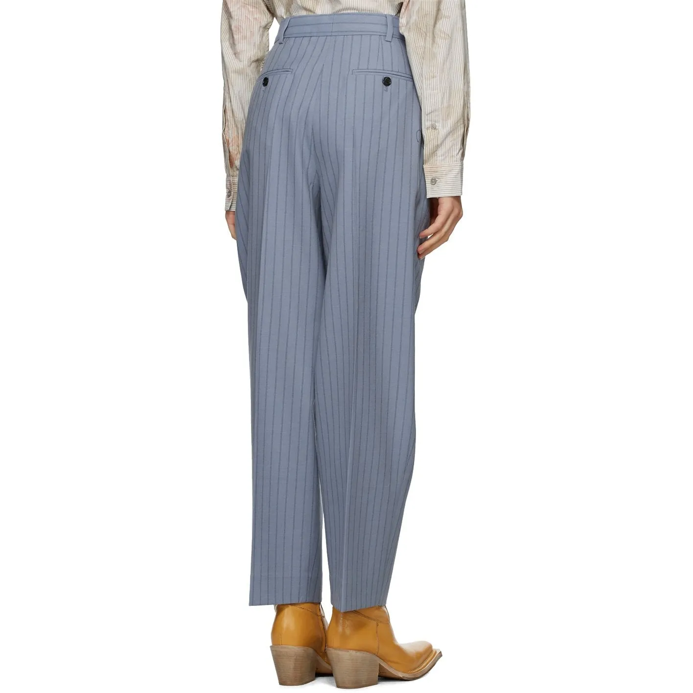 Acne Studios Blue Wool Pleated Trousers