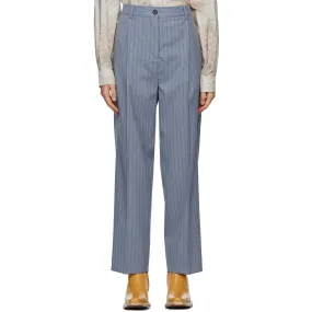 Acne Studios Blue Wool Pleated Trousers