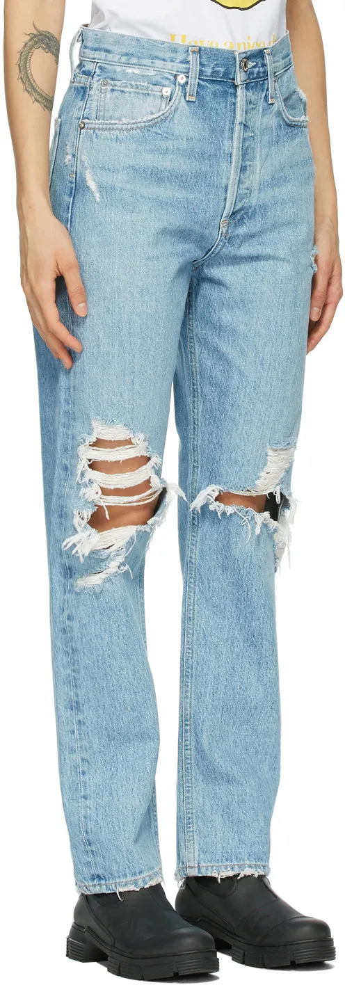 AGOLDE Blue 90s Mid-Rise Loose-Fit Jeans