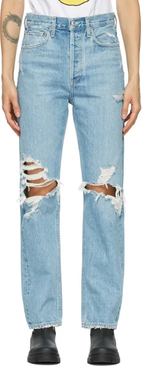 AGOLDE Blue 90s Mid-Rise Loose-Fit Jeans