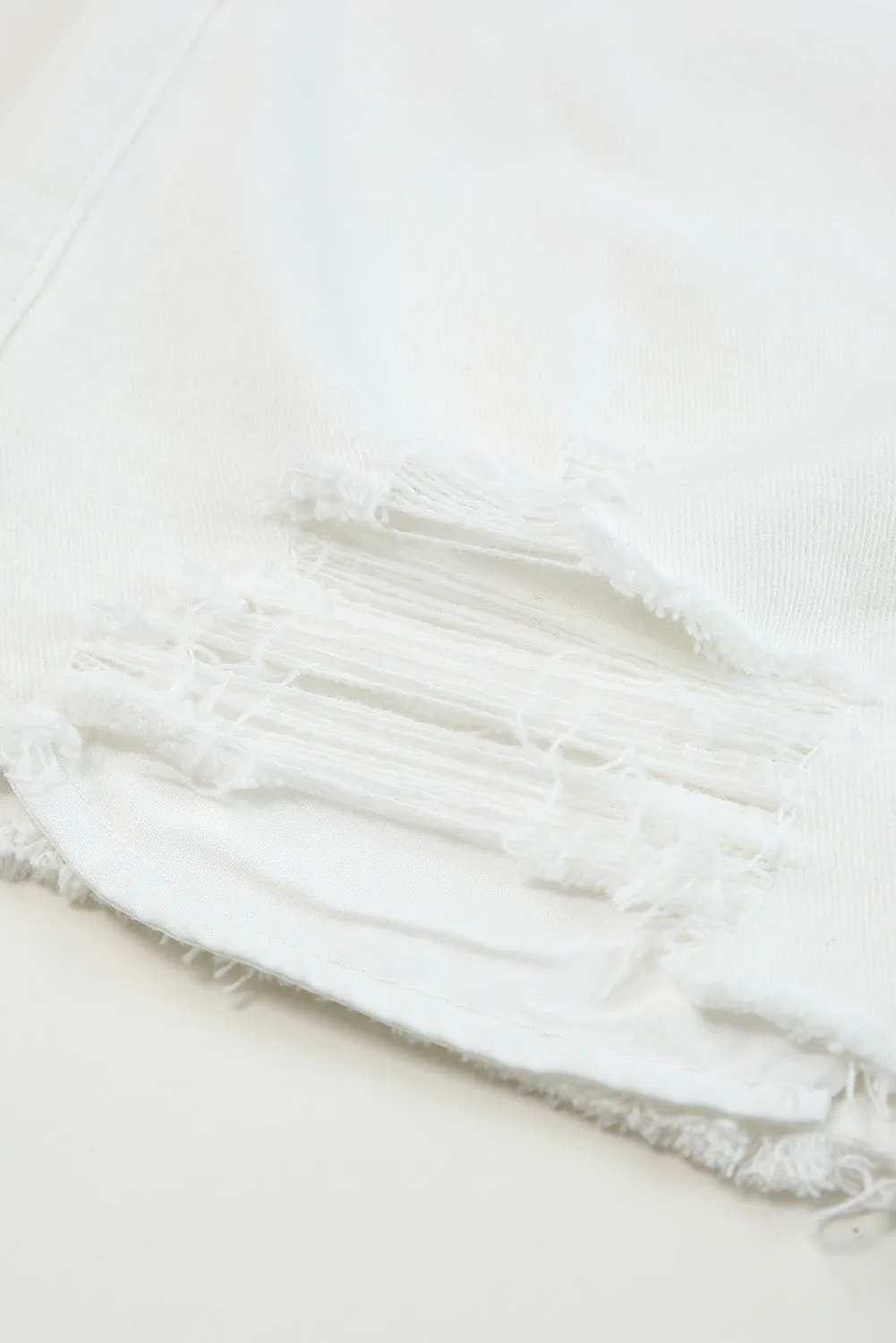 *APP EXCLUSIVE* Frayed Hem Distressed Denim Shorts with Pockets