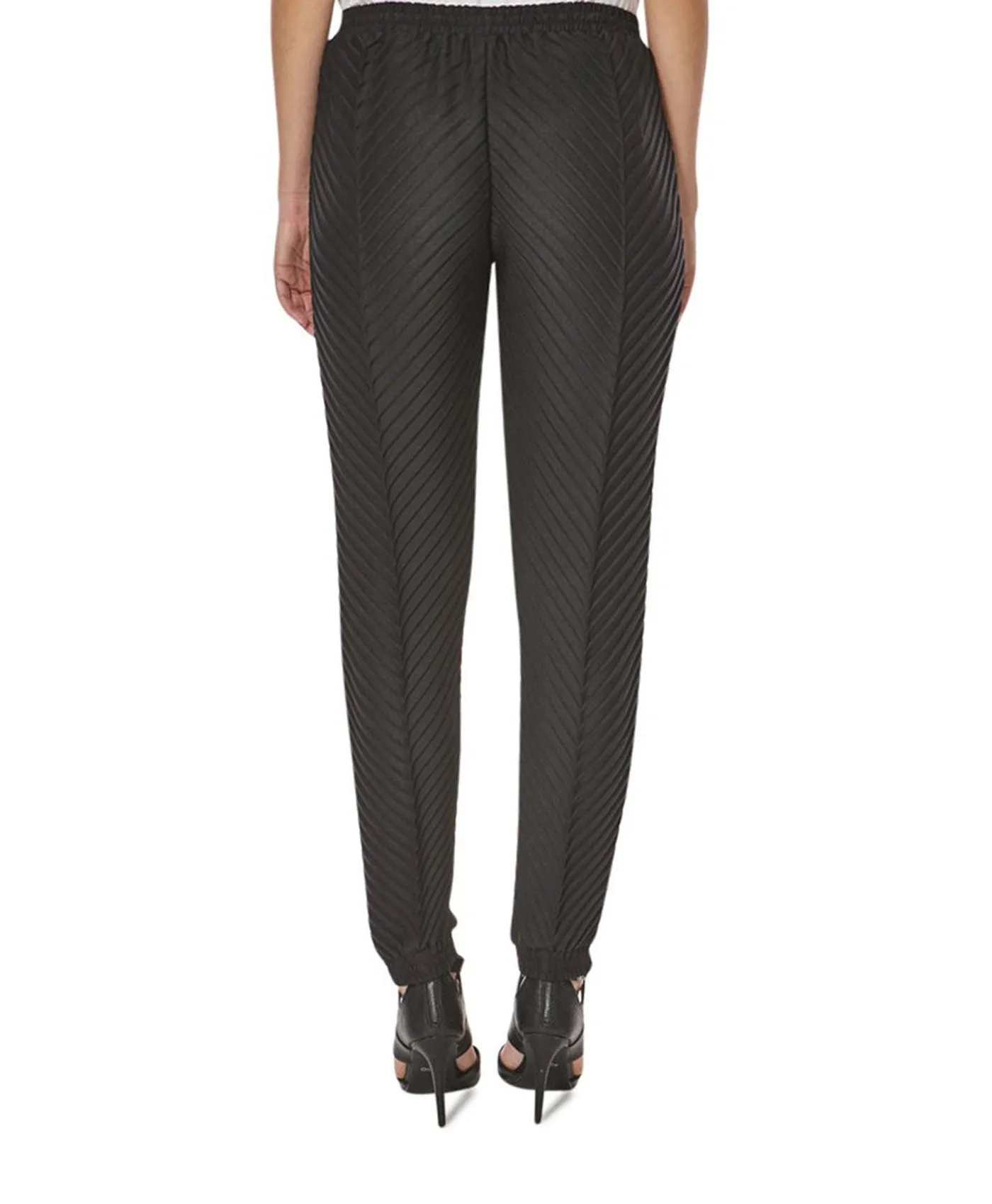 Artemis Chevron Trousers in Black