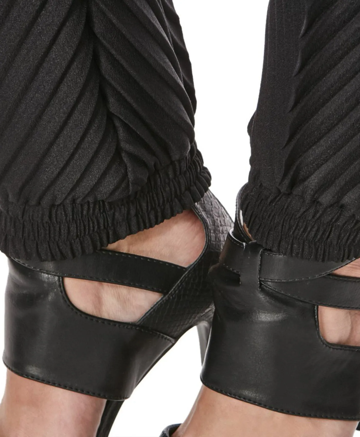 Artemis Chevron Trousers in Black