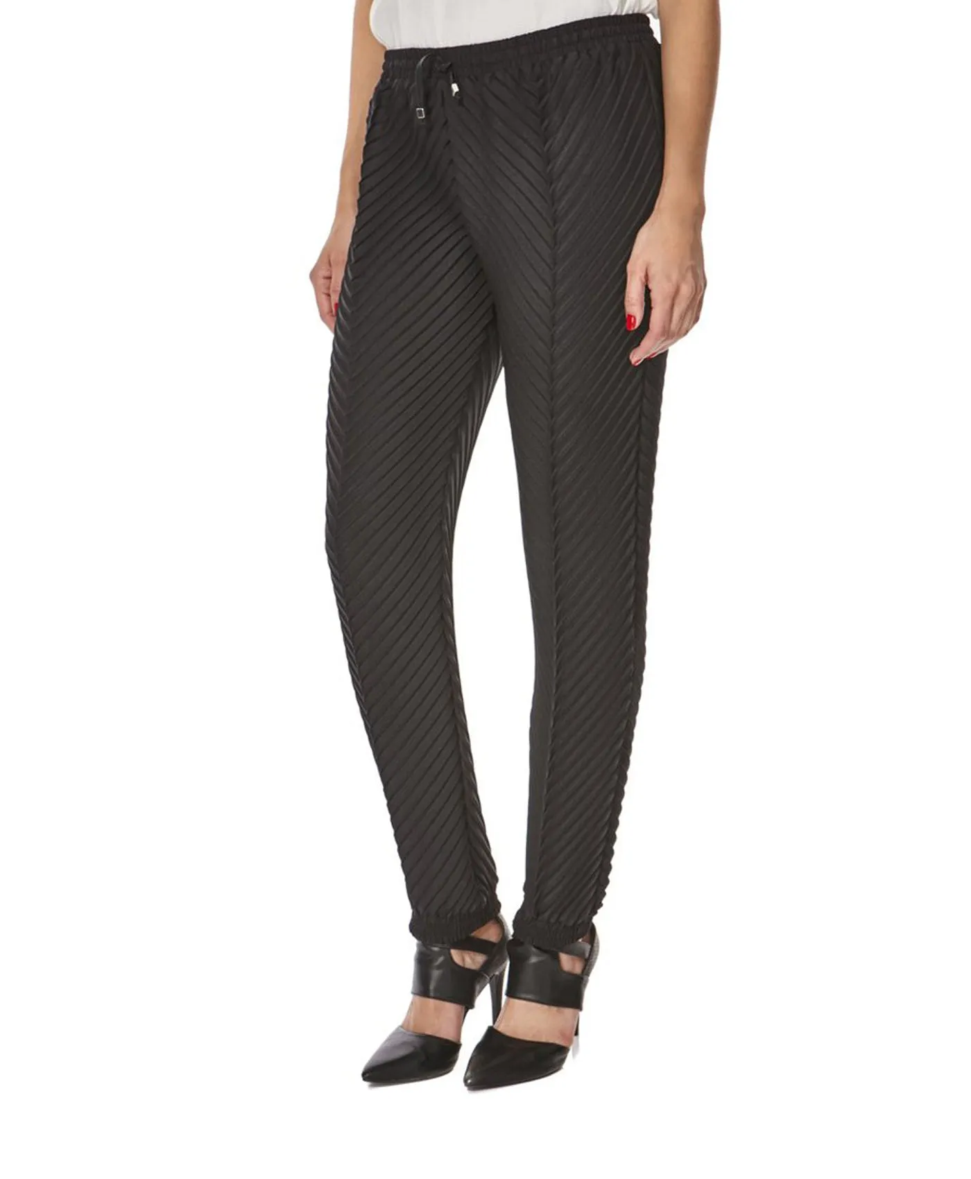 Artemis Chevron Trousers in Black