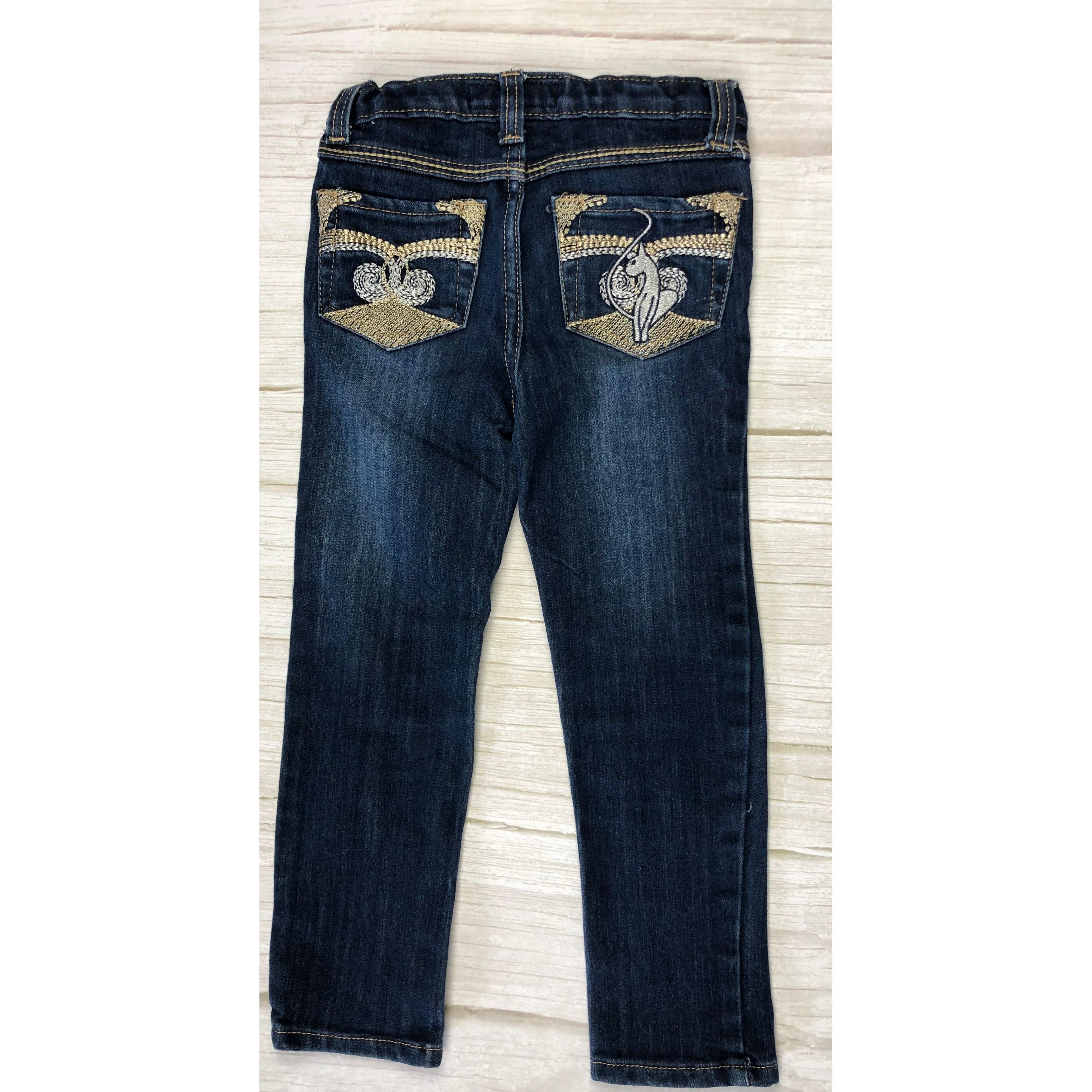 Baby Phat Girls Embroidered Logo Pocket Jeans - Size 4
