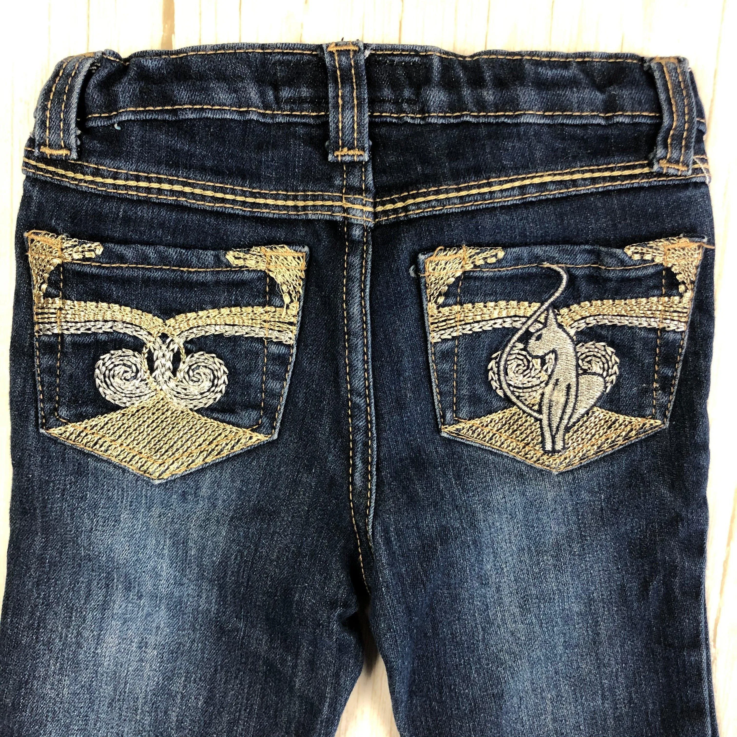 Baby Phat Girls Embroidered Logo Pocket Jeans - Size 4