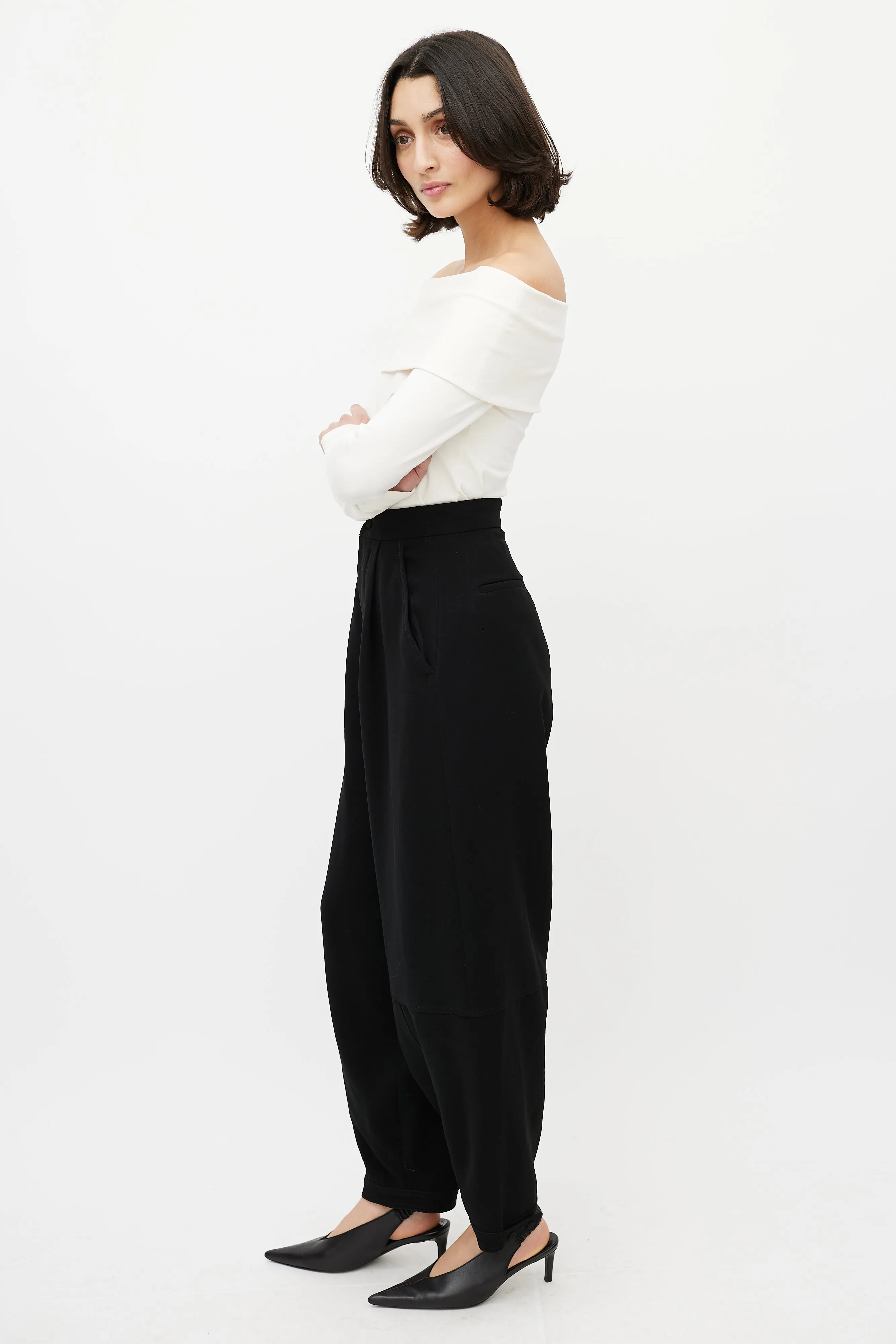 Black High Waisted Balloon Trouser