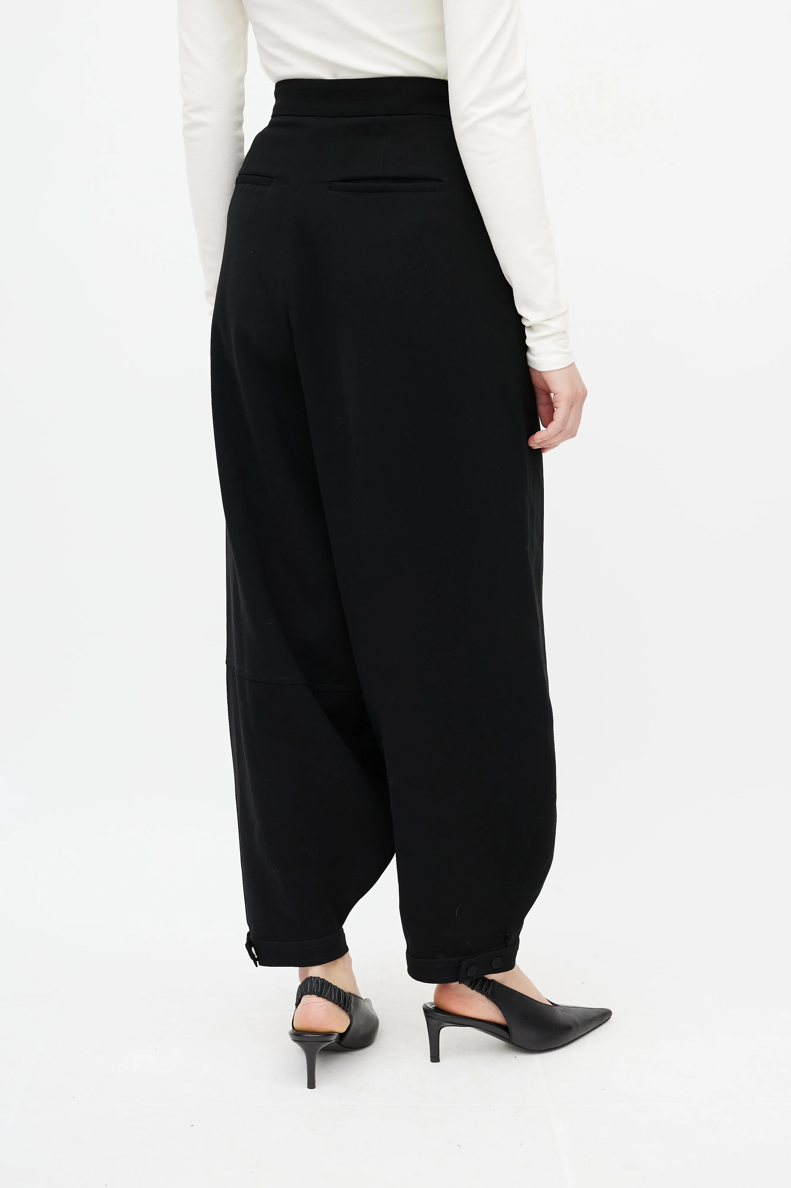 Black High Waisted Balloon Trouser