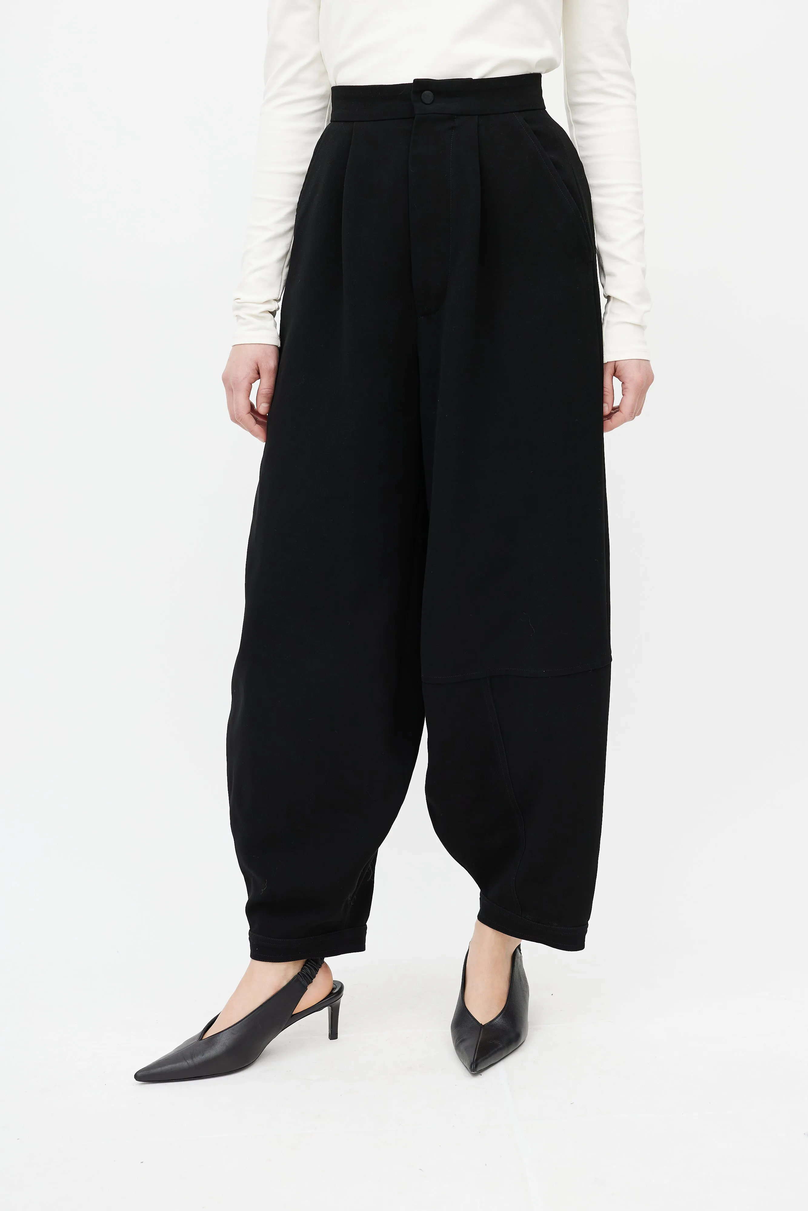Black High Waisted Balloon Trouser
