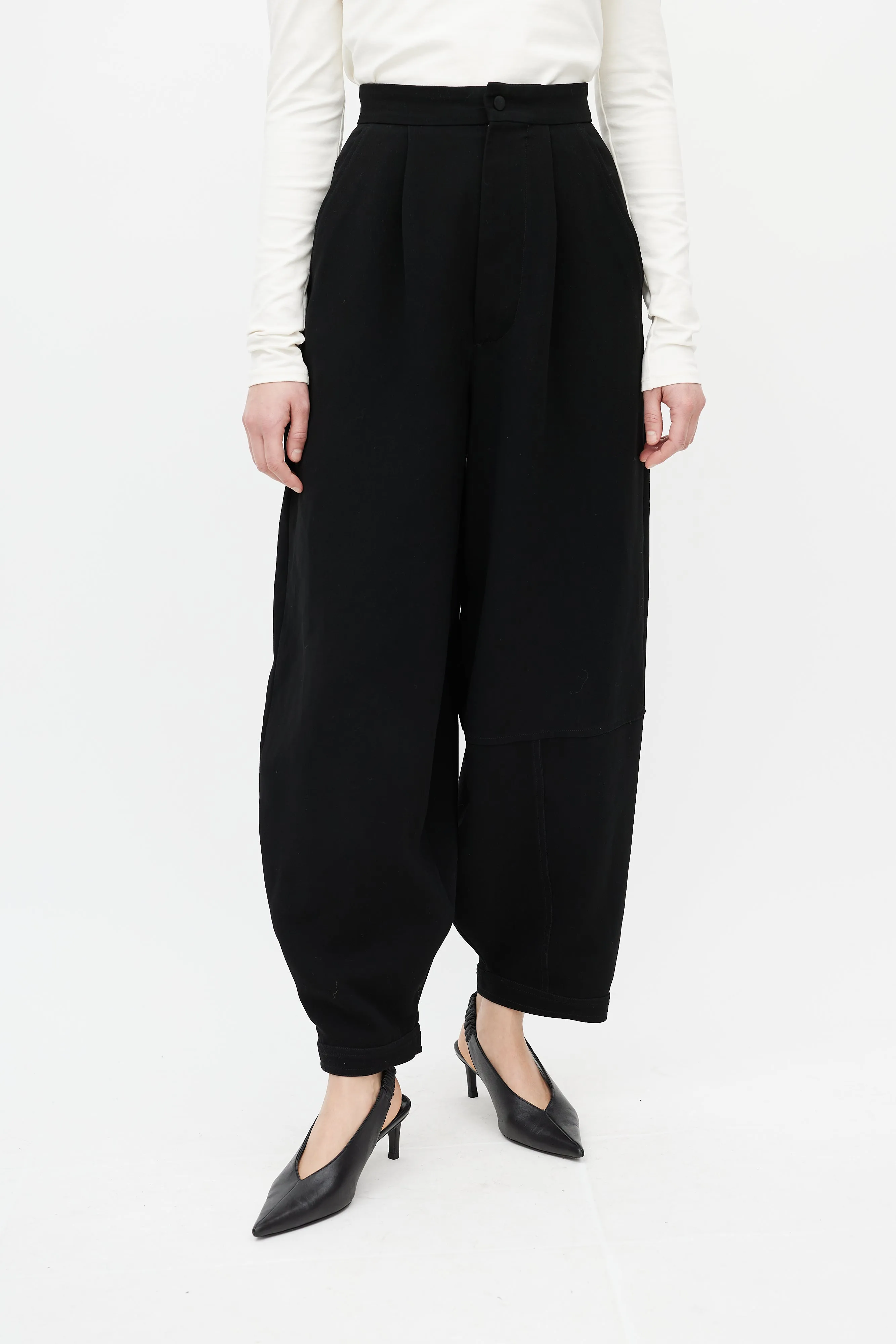 Black High Waisted Balloon Trouser