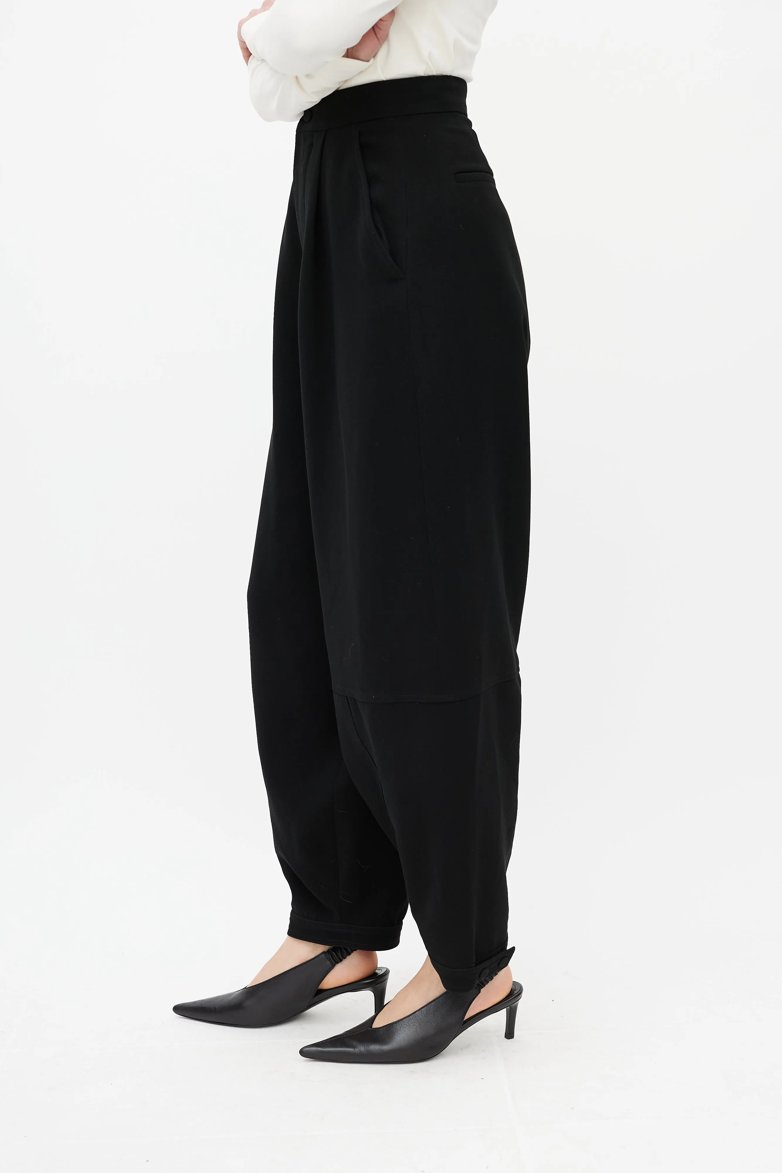 Black High Waisted Balloon Trouser