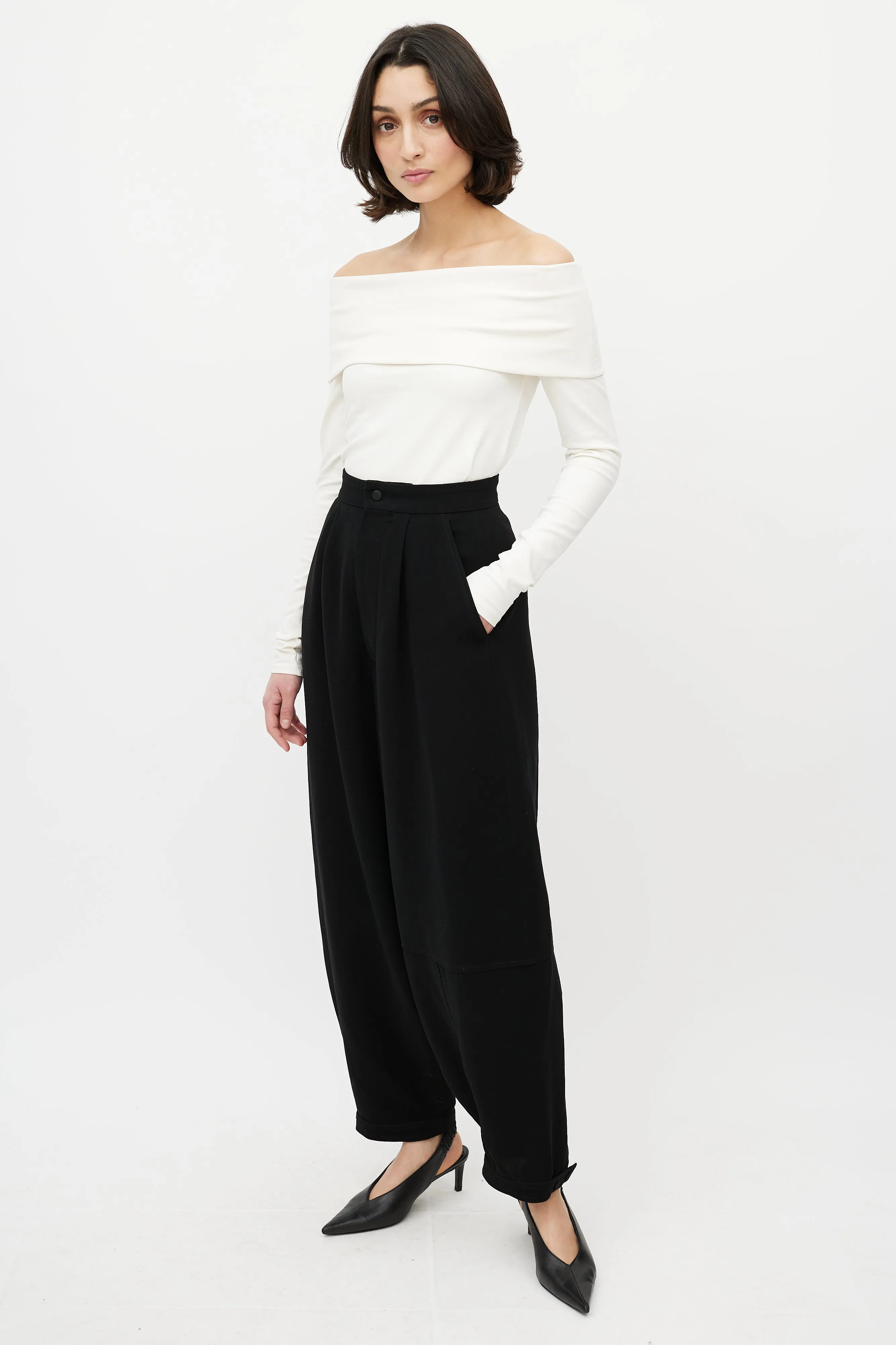 Black High Waisted Balloon Trouser