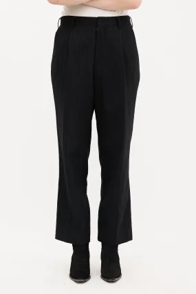 Black Pinstripe Straight Leg Trouser