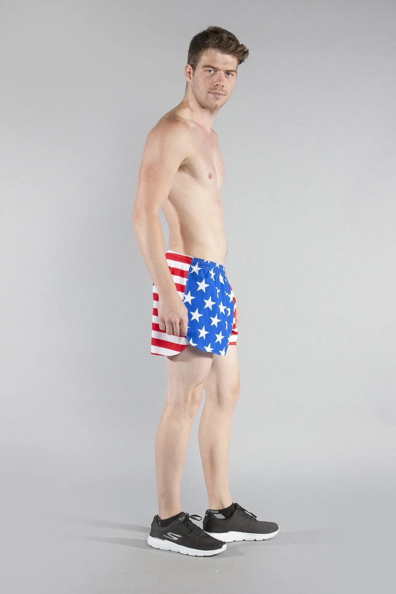 Boa Men's Stretch 3" Printed Half Split Trainer shorts