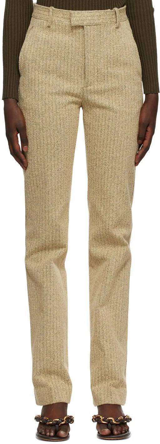 Bottega Veneta Beige BouclÃ© Trousers