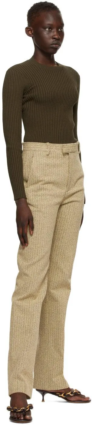 Bottega Veneta Beige BouclÃ© Trousers