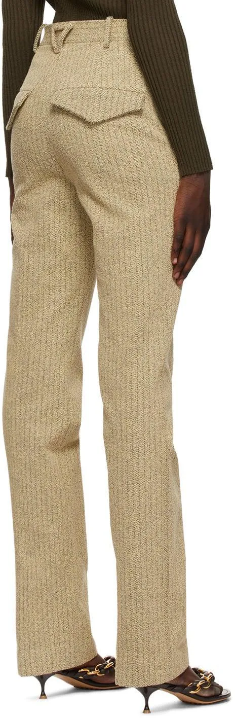 Bottega Veneta Beige BouclÃ© Trousers