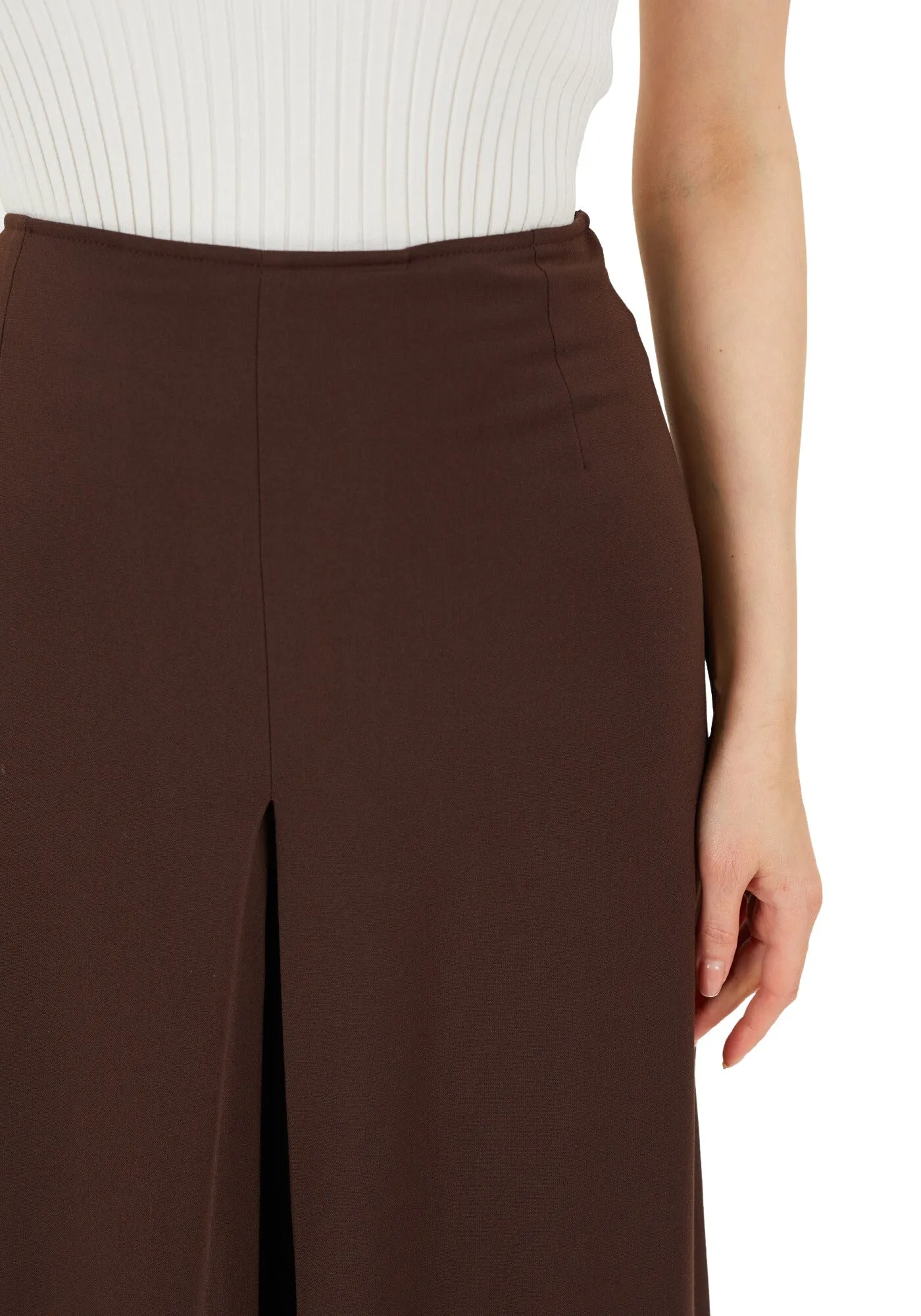 Brown Cropped Palazzo Pants - G-Line