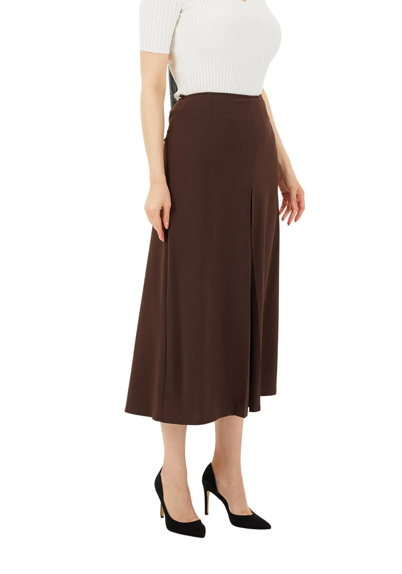 Brown Cropped Palazzo Pants - G-Line