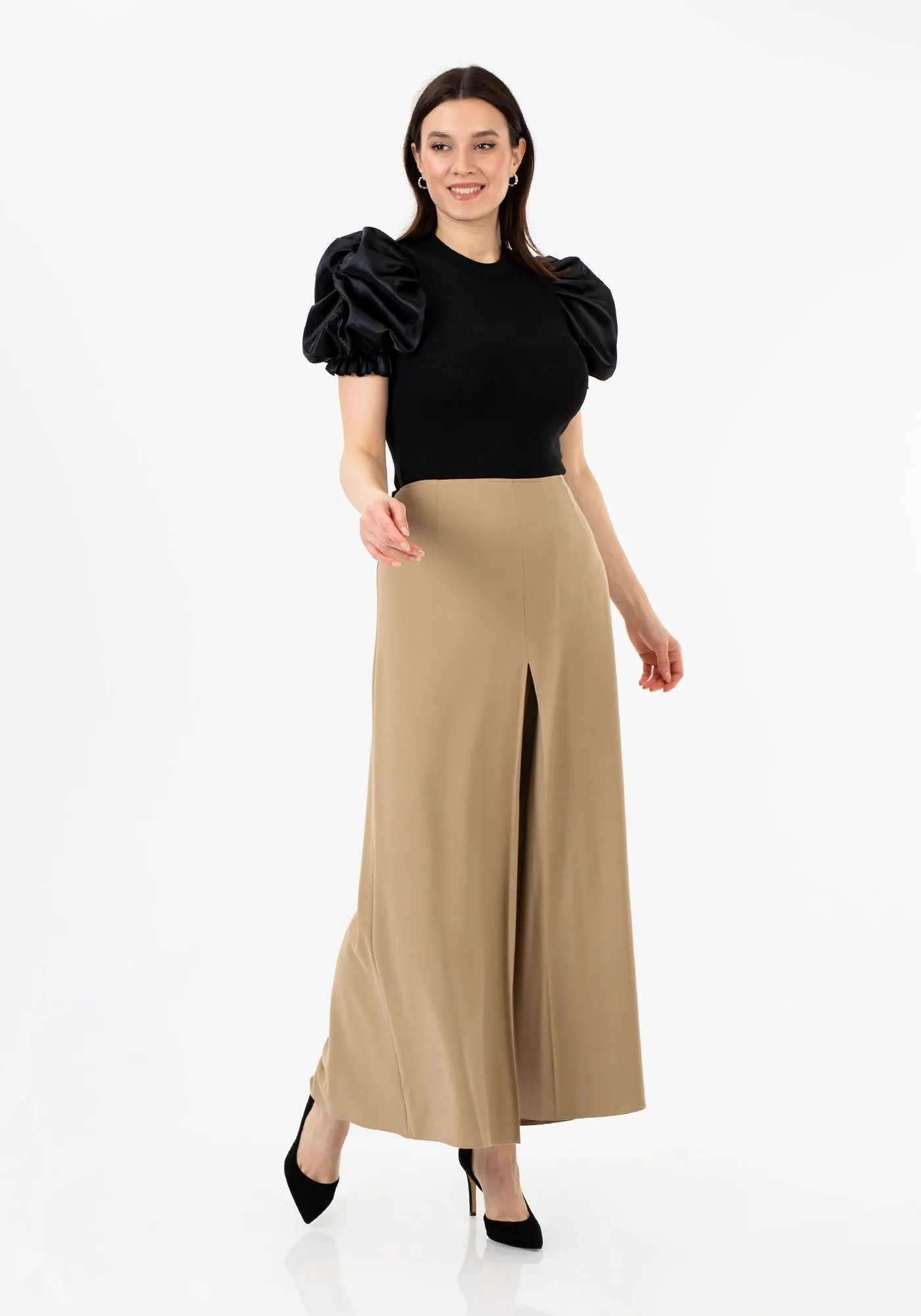 Camel High Waisted Palazzo Pants