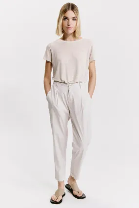 Comfort fit trousers with elastic in stretch cotton poplin