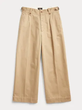 Cropped cotton wide-leg trousers