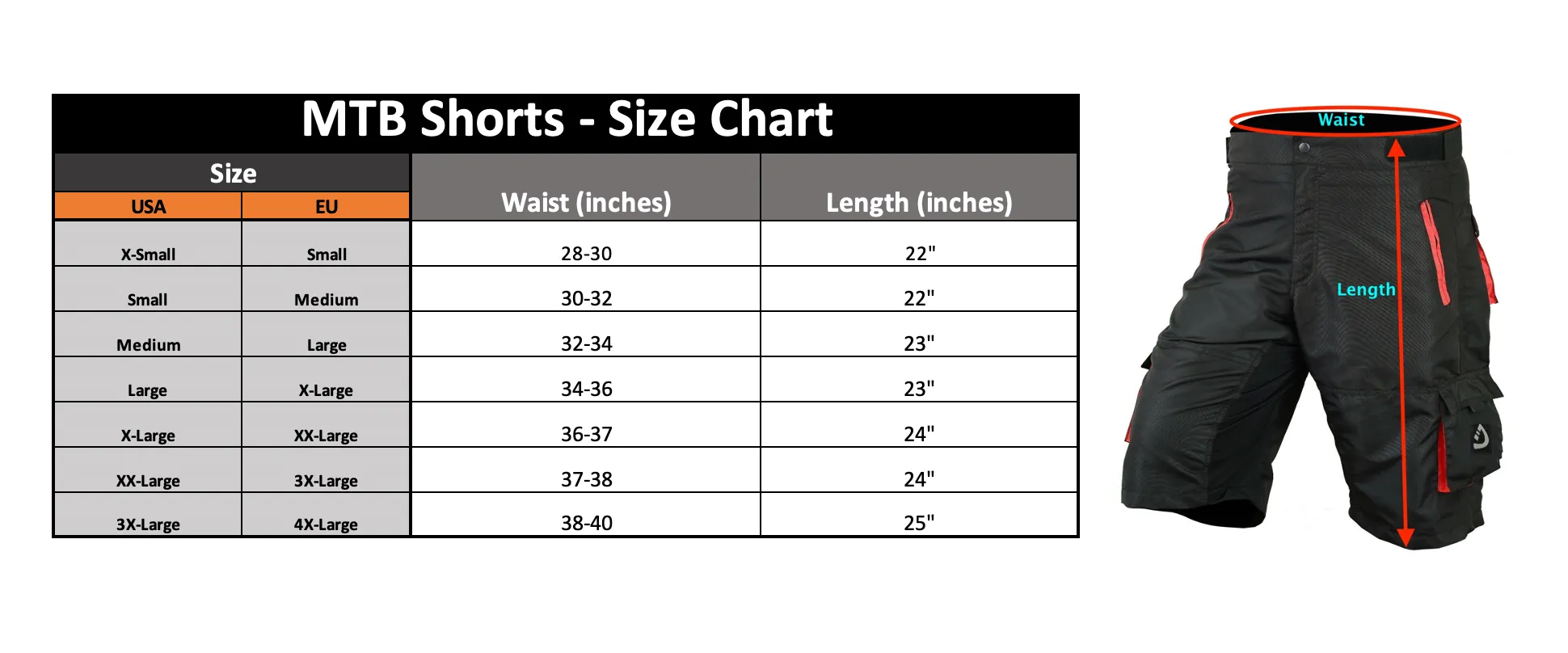Deckra Mens Cycling MTB Short Coolmax Padded Liner Off Road Shorts Multi Pockets