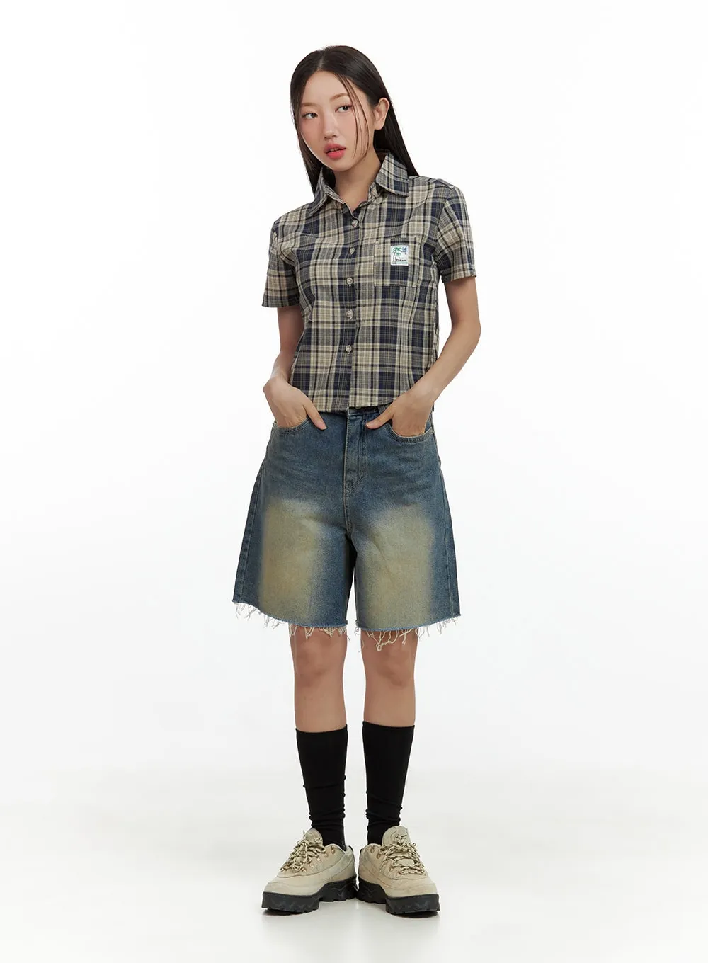 Distressed Denim Shorts CU420