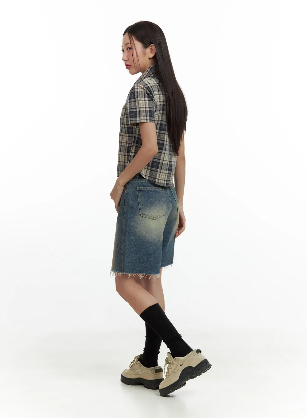 Distressed Denim Shorts CU420