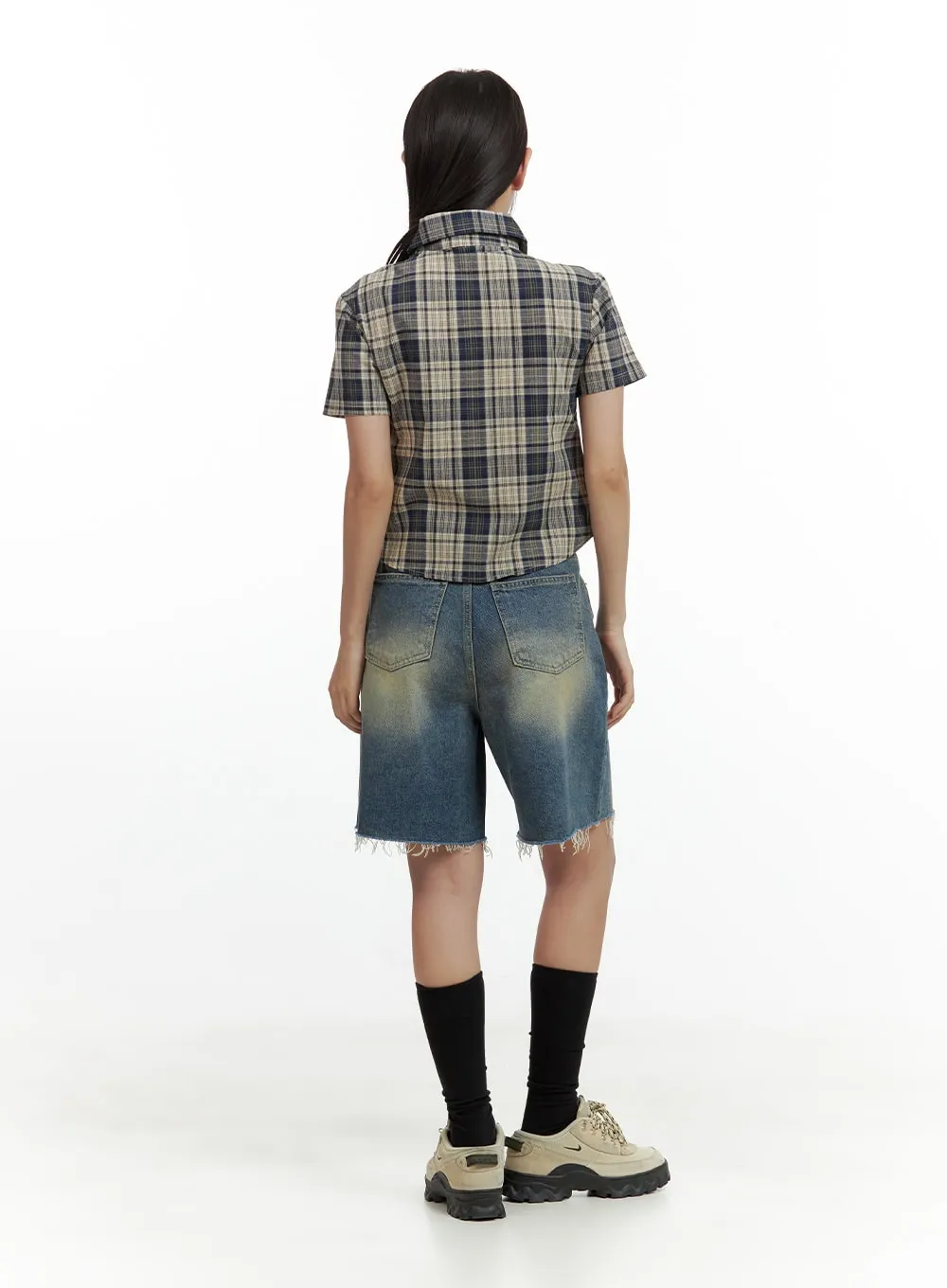 Distressed Denim Shorts CU420