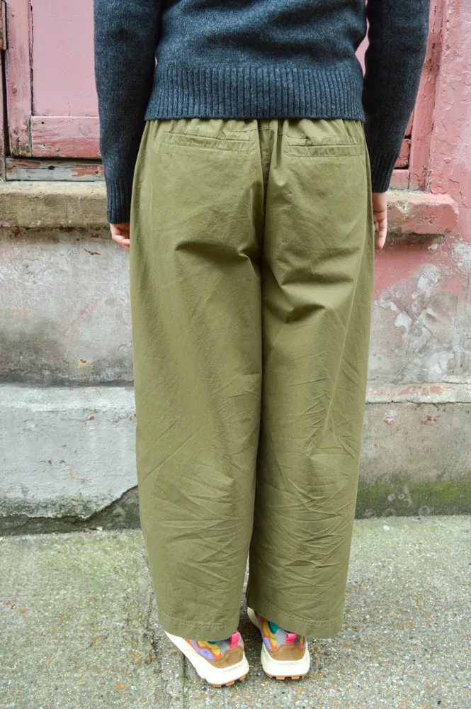 Dream Khaki Pleated Twill Trousers