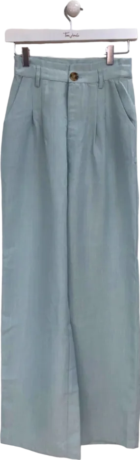 Fashion Nova Light Blue High-Waist Wide Leg Trousers UK S