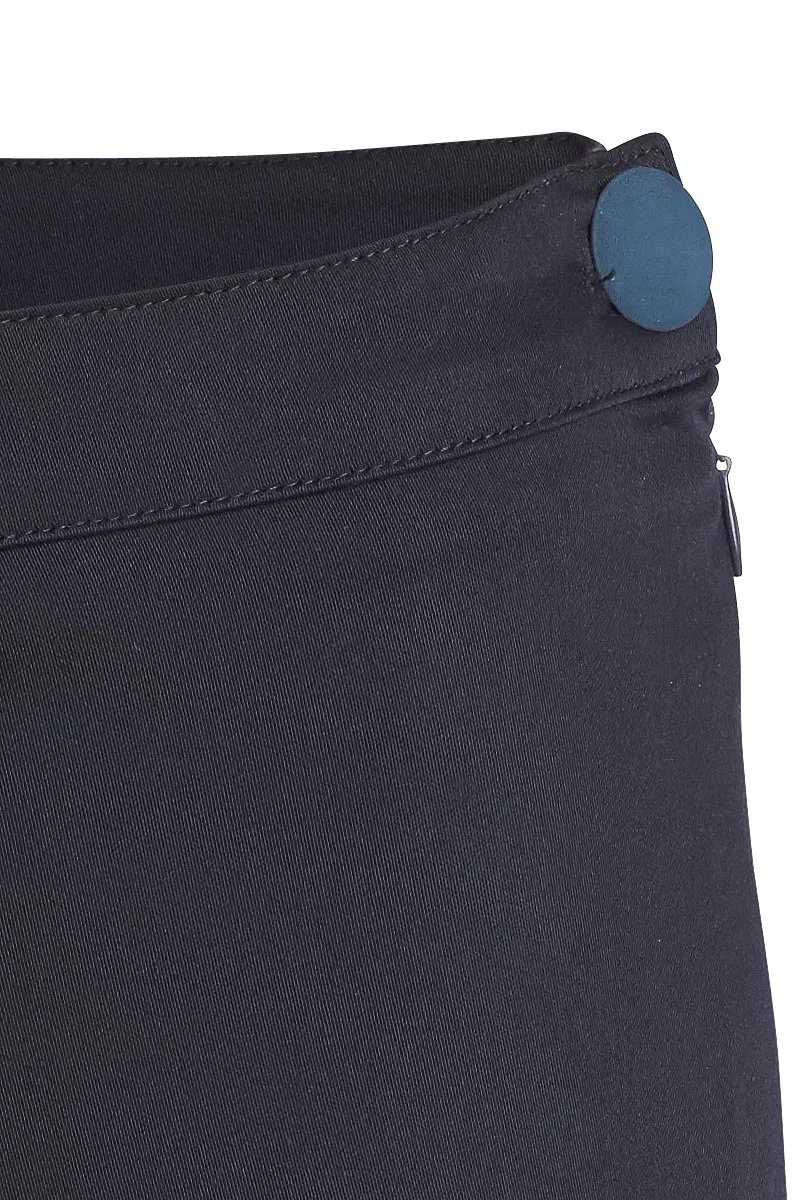 Fitted Stretch Trousers Navy