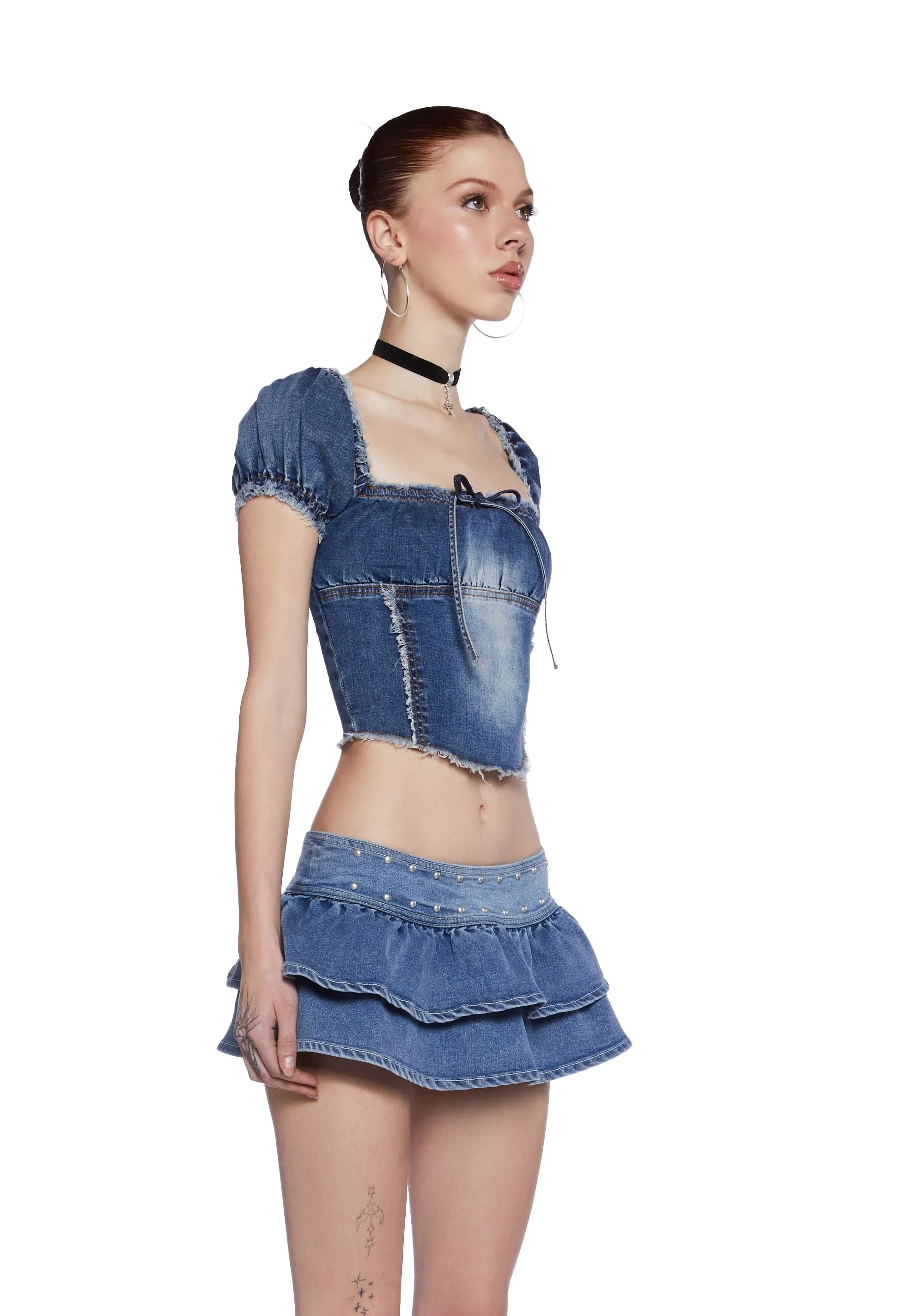 Greta Denim Top