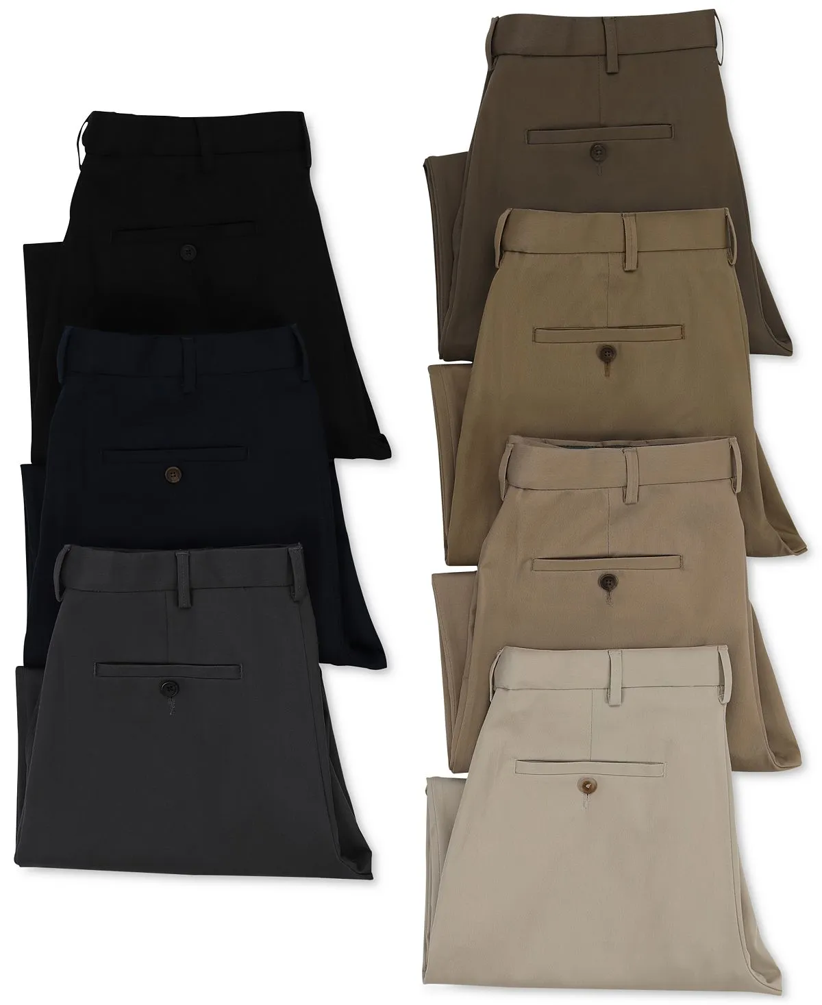 Haggar Men's Premium No Iron Khaki Flat Front Hidden Expandable Waist Dress Pants , dark gray