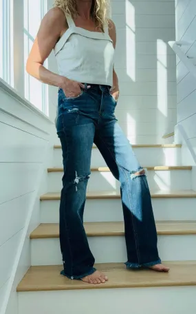 High Rise Straight Denim Jeans- RISEN - Final Sale