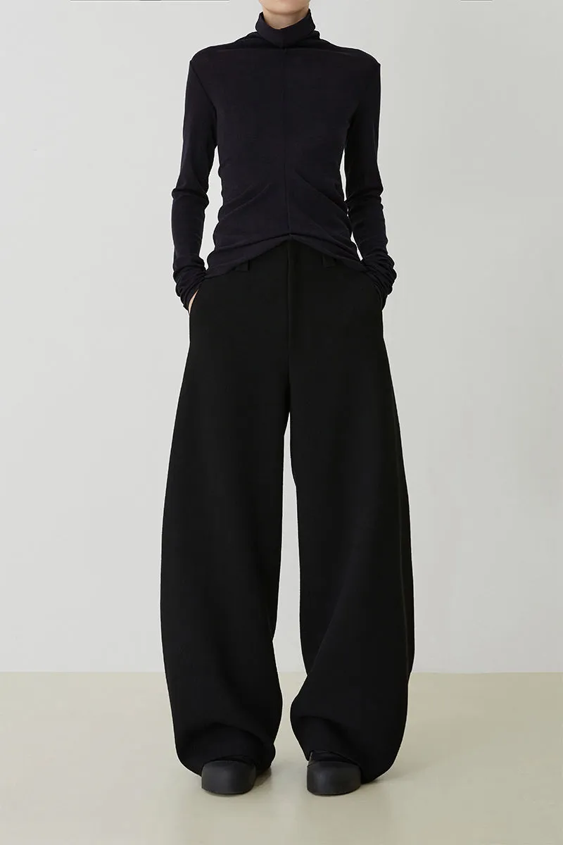 High-waisted Curved Trousers