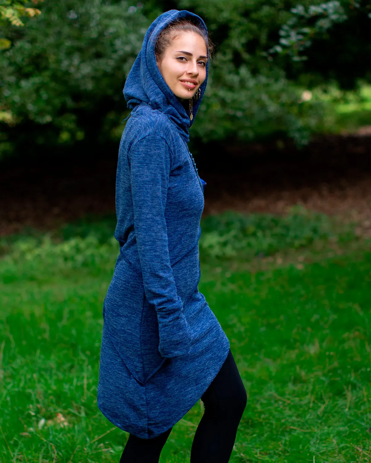 Hooded Pixie Dress Blue