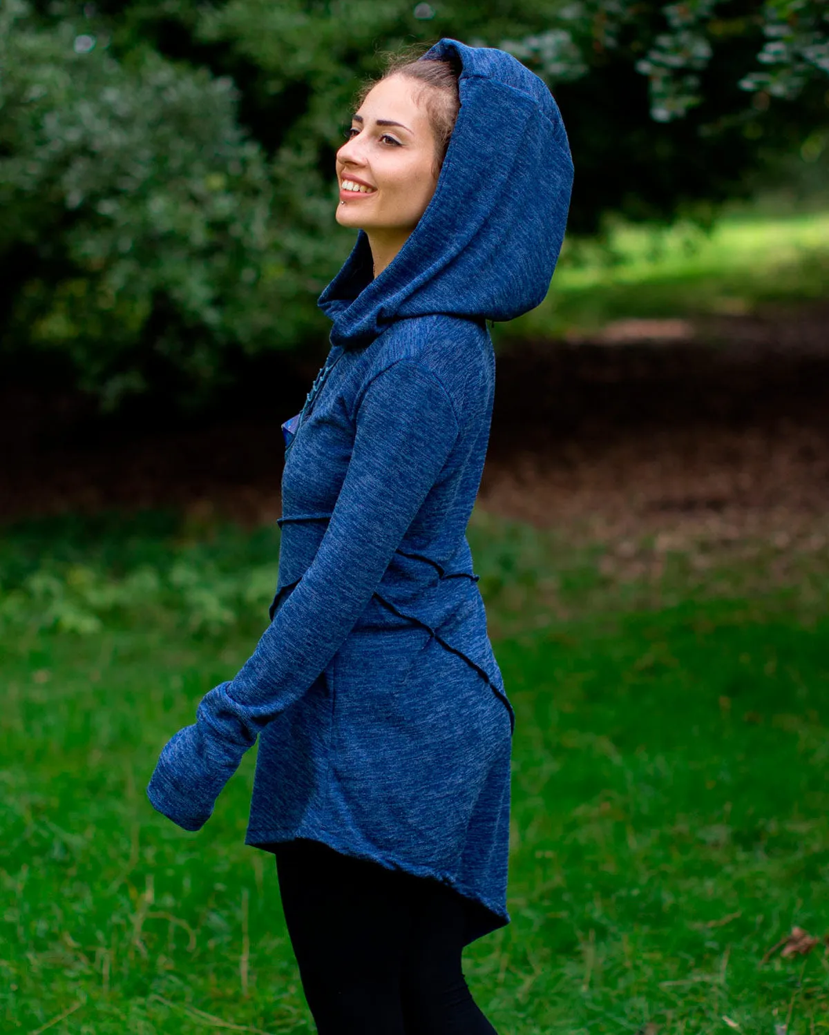 Hooded Pixie Dress Blue