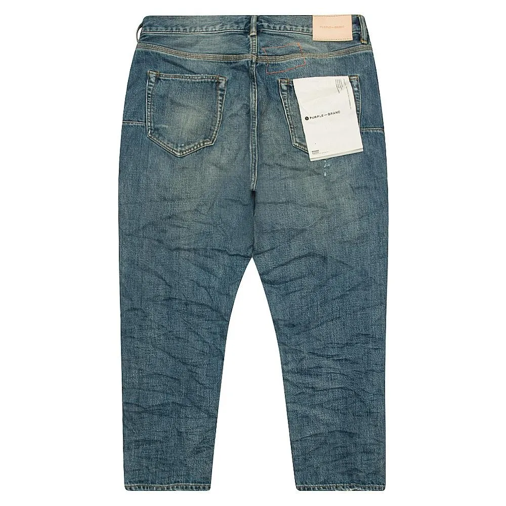 Indigo Vintage Distress Crop Denim