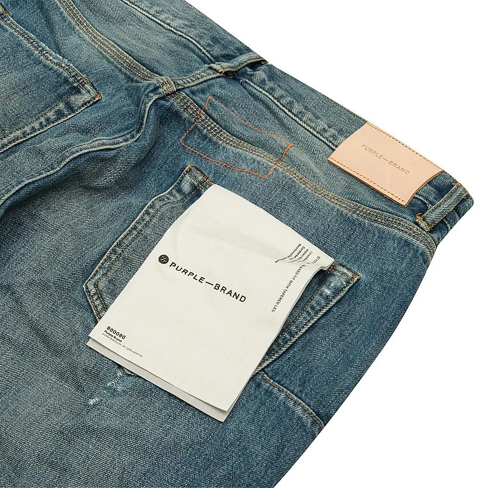 Indigo Vintage Distress Crop Denim