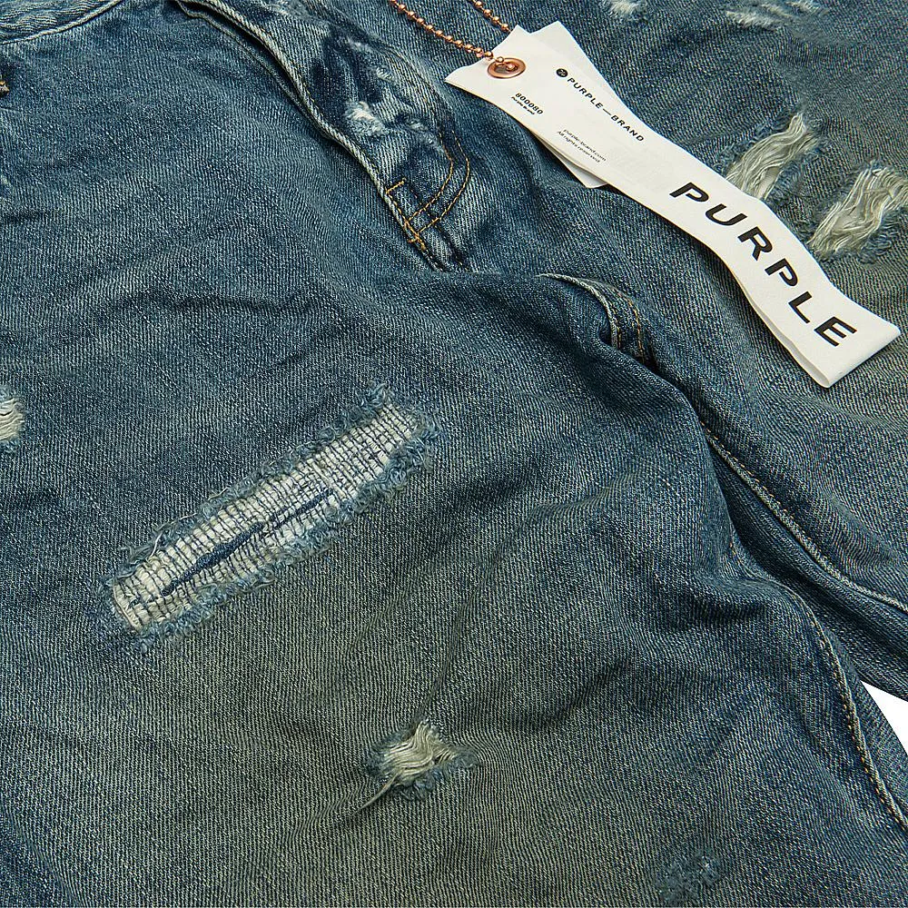 Indigo Vintage Distress Crop Denim
