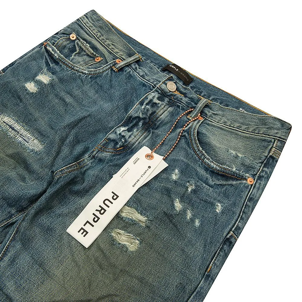 Indigo Vintage Distress Crop Denim