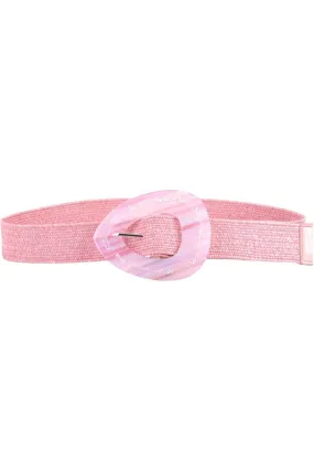 Irregular Colored Resin Buckle Stretch Belt