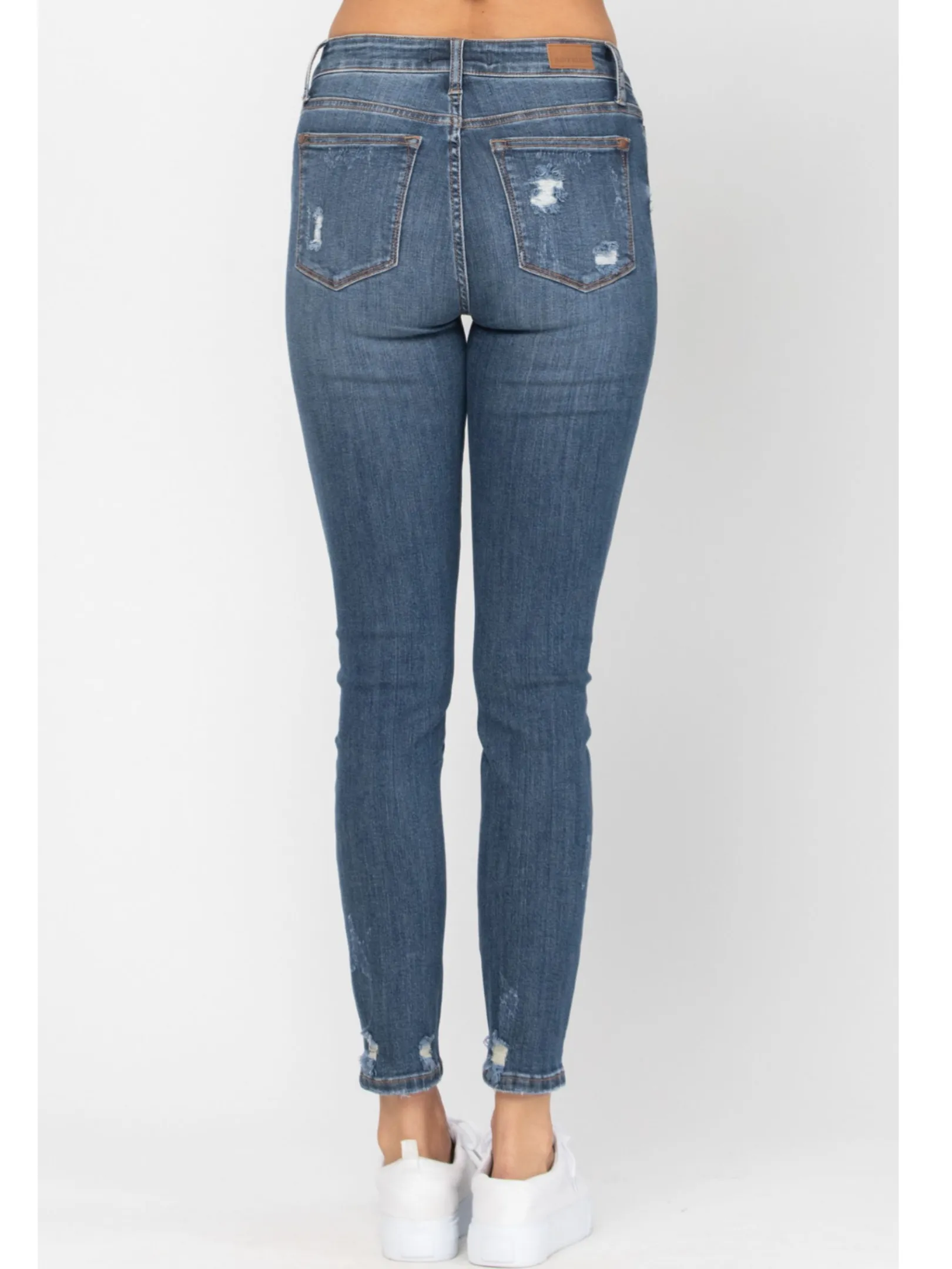 Judy Blue Midrise Heavy Destroy Skinny