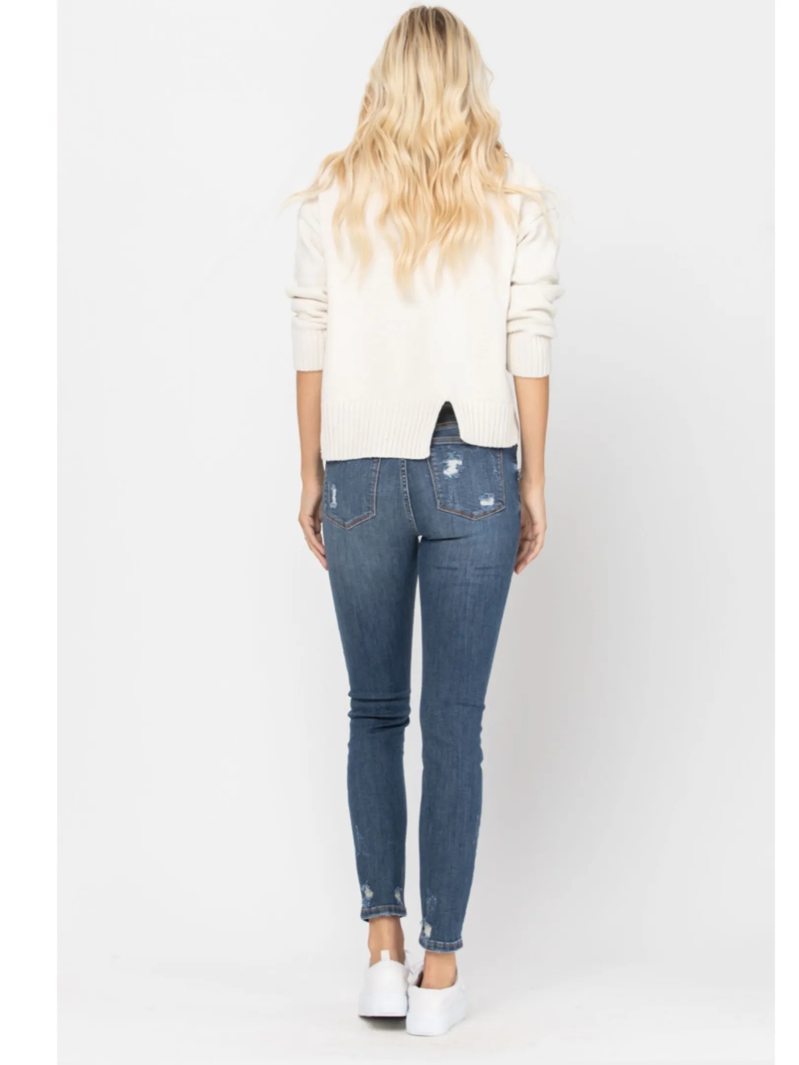 Judy Blue Midrise Heavy Destroy Skinny