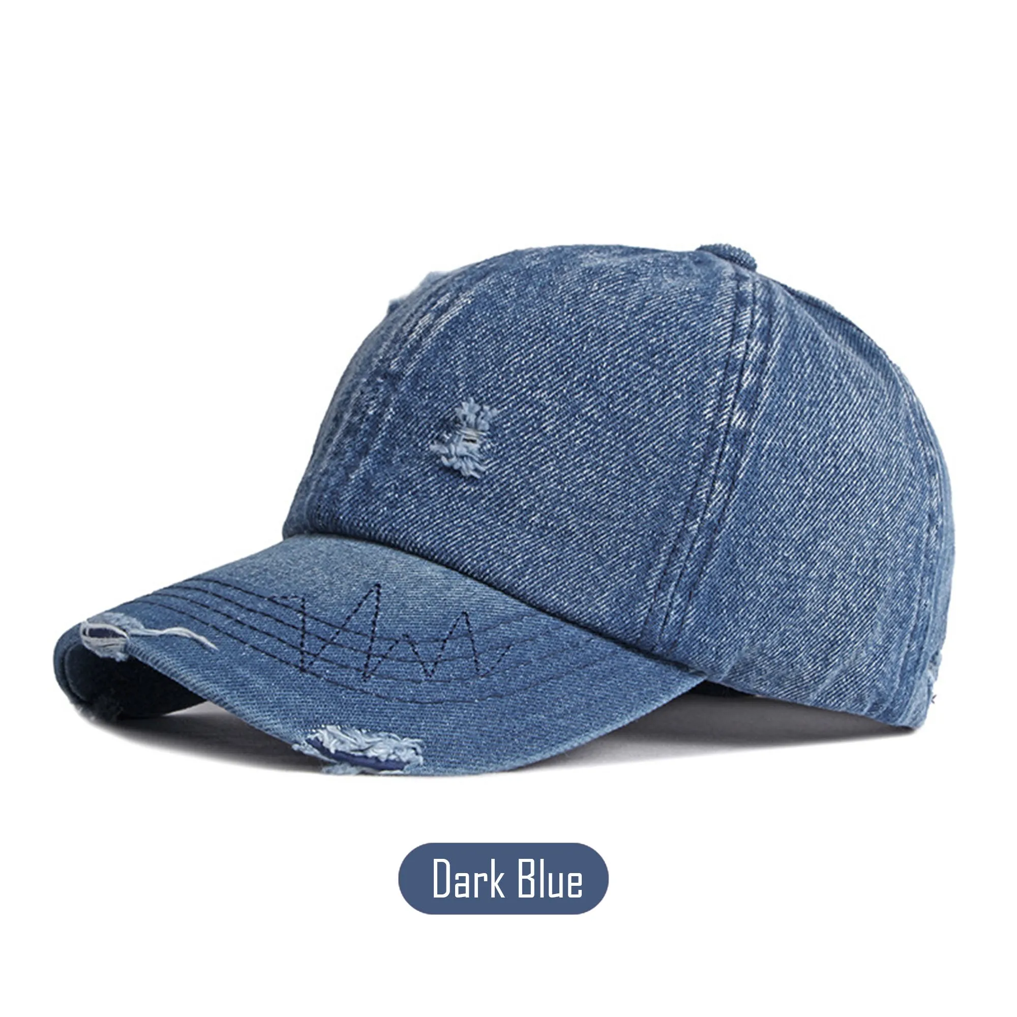 K913 | BASEBALL CAP - DISTRESSED DENIM