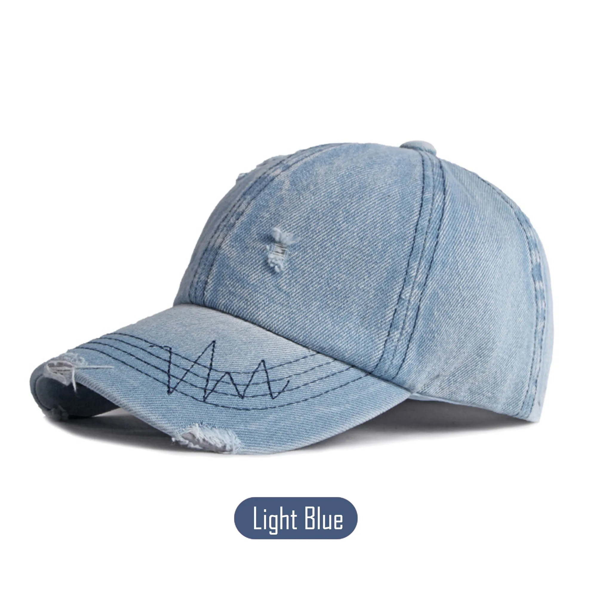 K913 | BASEBALL CAP - DISTRESSED DENIM