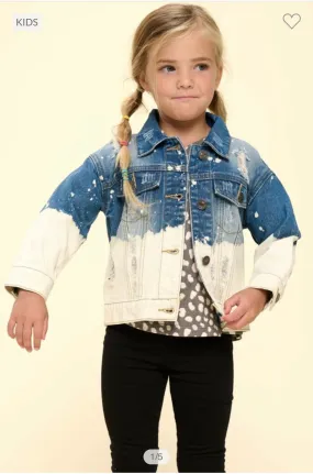 Kids Bleached Distressed Denim Jacket