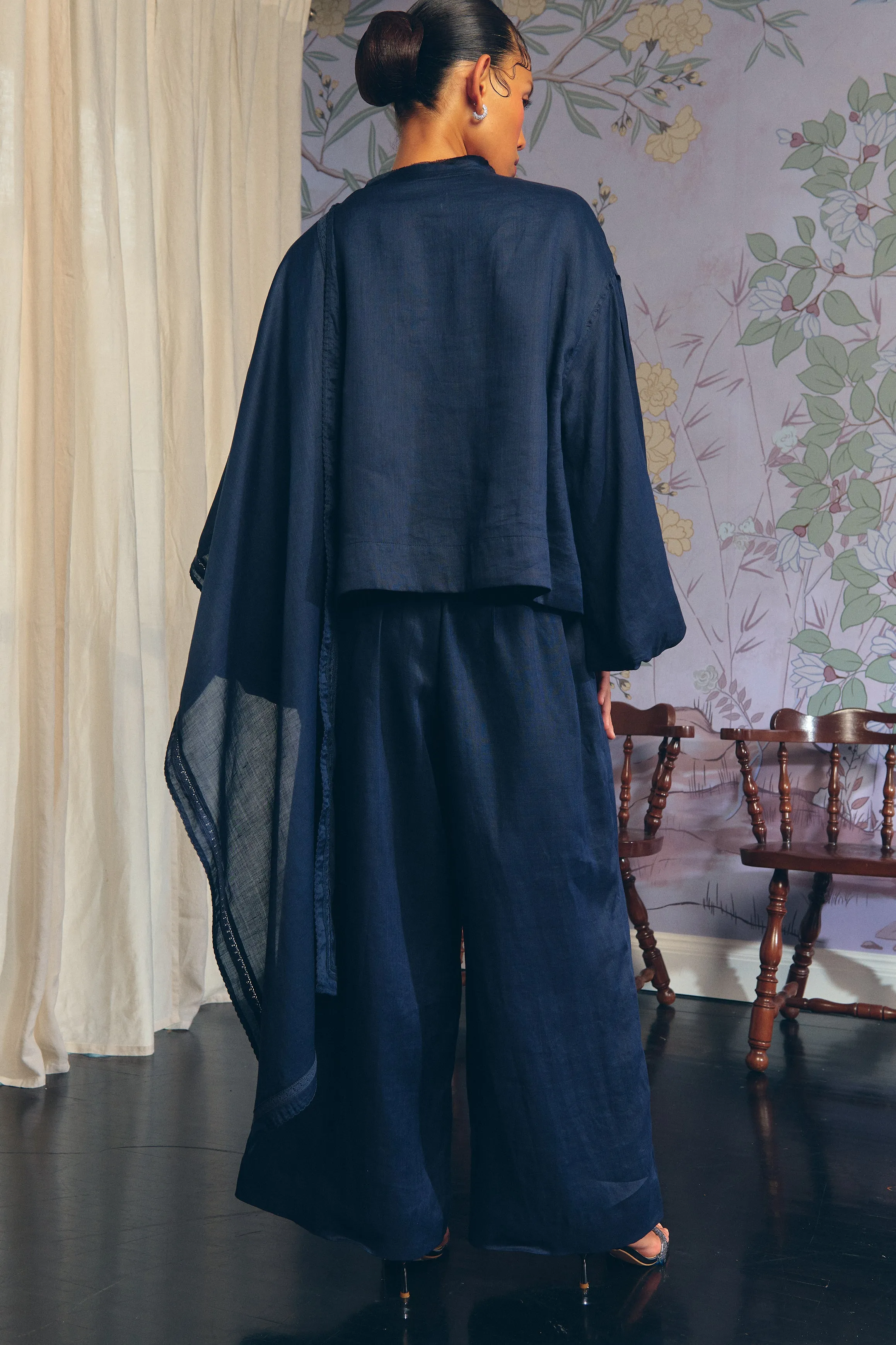 Lady Ramie Trousers in Midnight
